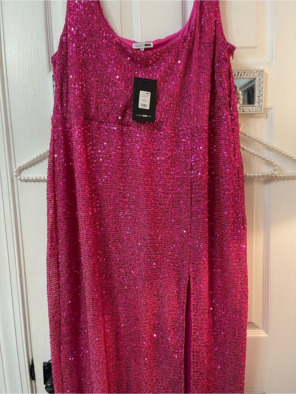 Fashion Nova Fuchsia Sequin Maxi Dress TALL - Picture 8 of 12